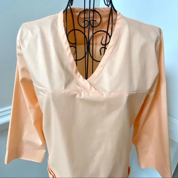 Butter-Soft STRETCH Women's 3-Pocket 3/4th Sleeve Side Zip Scrub Top Size S - Picture 15 of 16